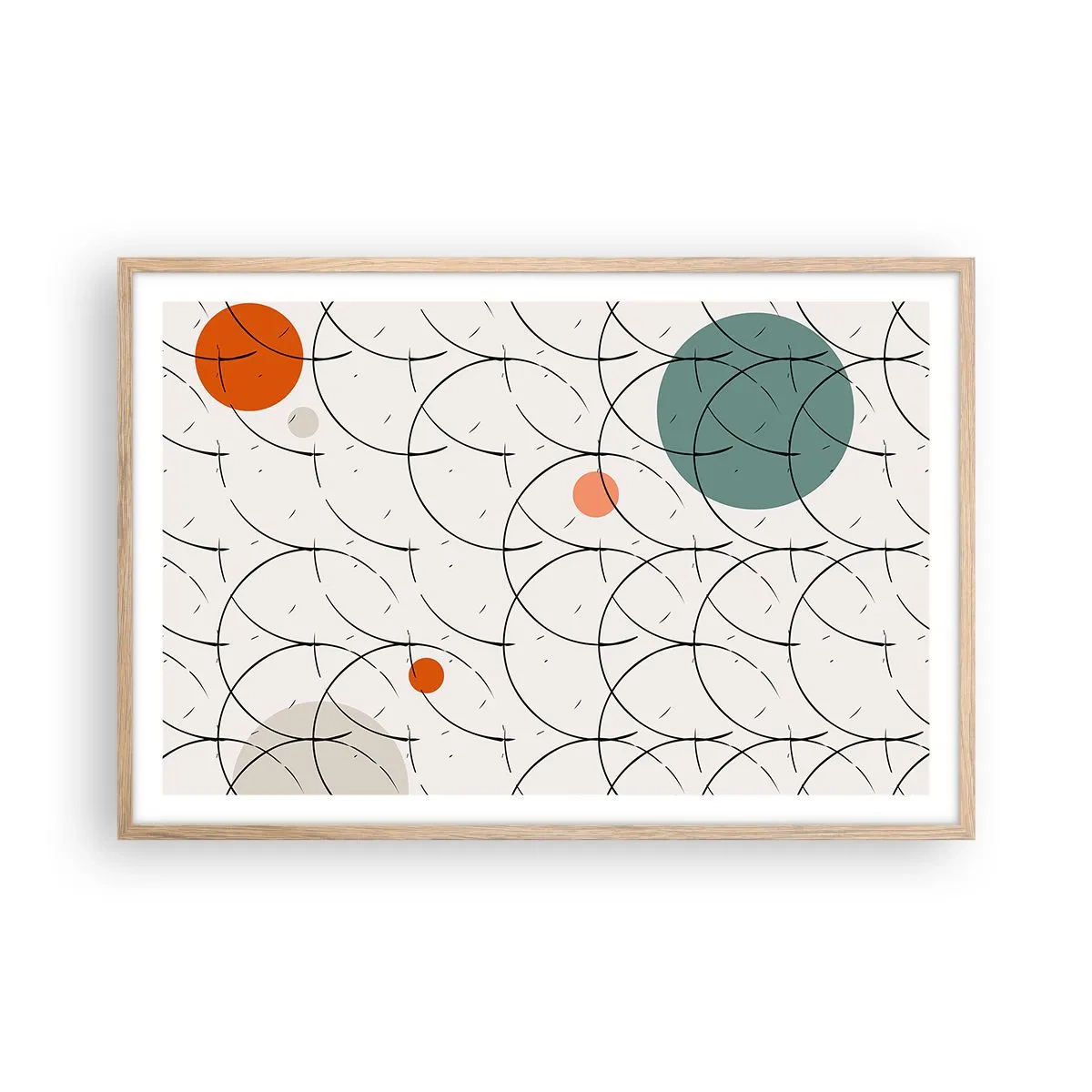 Plagát v ráme zo svetlého duba - V duchu pop-artu - 91x61 cm