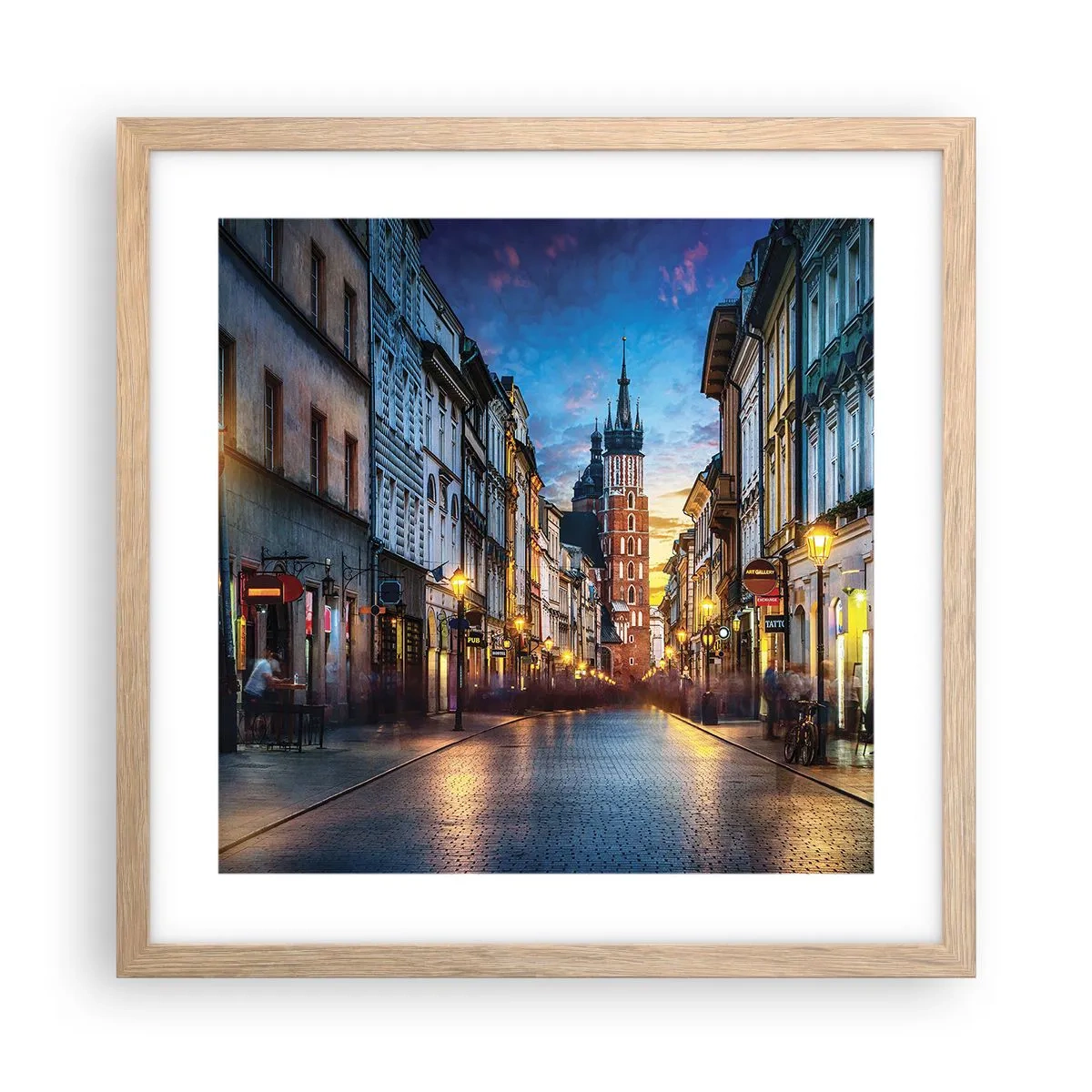 Plagát v ráme zo svetlého duba - Krakovský pôvab - 40x40 cm