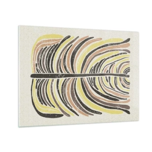 Obraz na skle - Organická abstrakcia v teplých zemitých tónoch na svetlom pozadí - 70x50cm - Abstrakcia plná života - Moderná nástenná dekorácia do obývacej izby a spálne ARTTOR