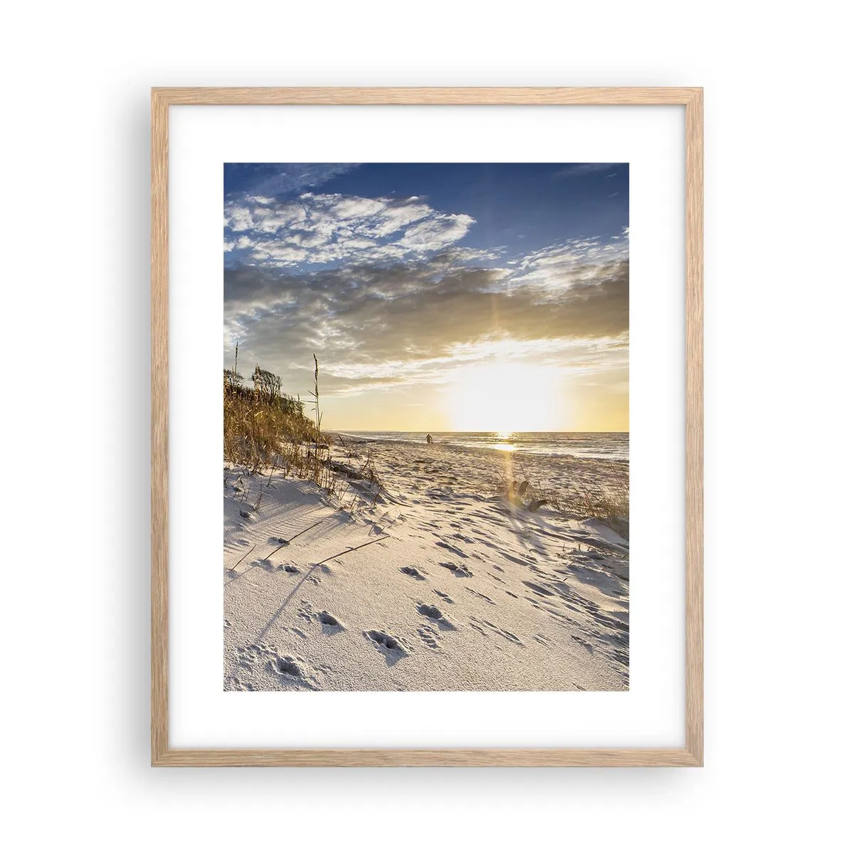 Plagát v ráme zo svetlého duba - Pozvánka na prechádzku - 40x50 cm