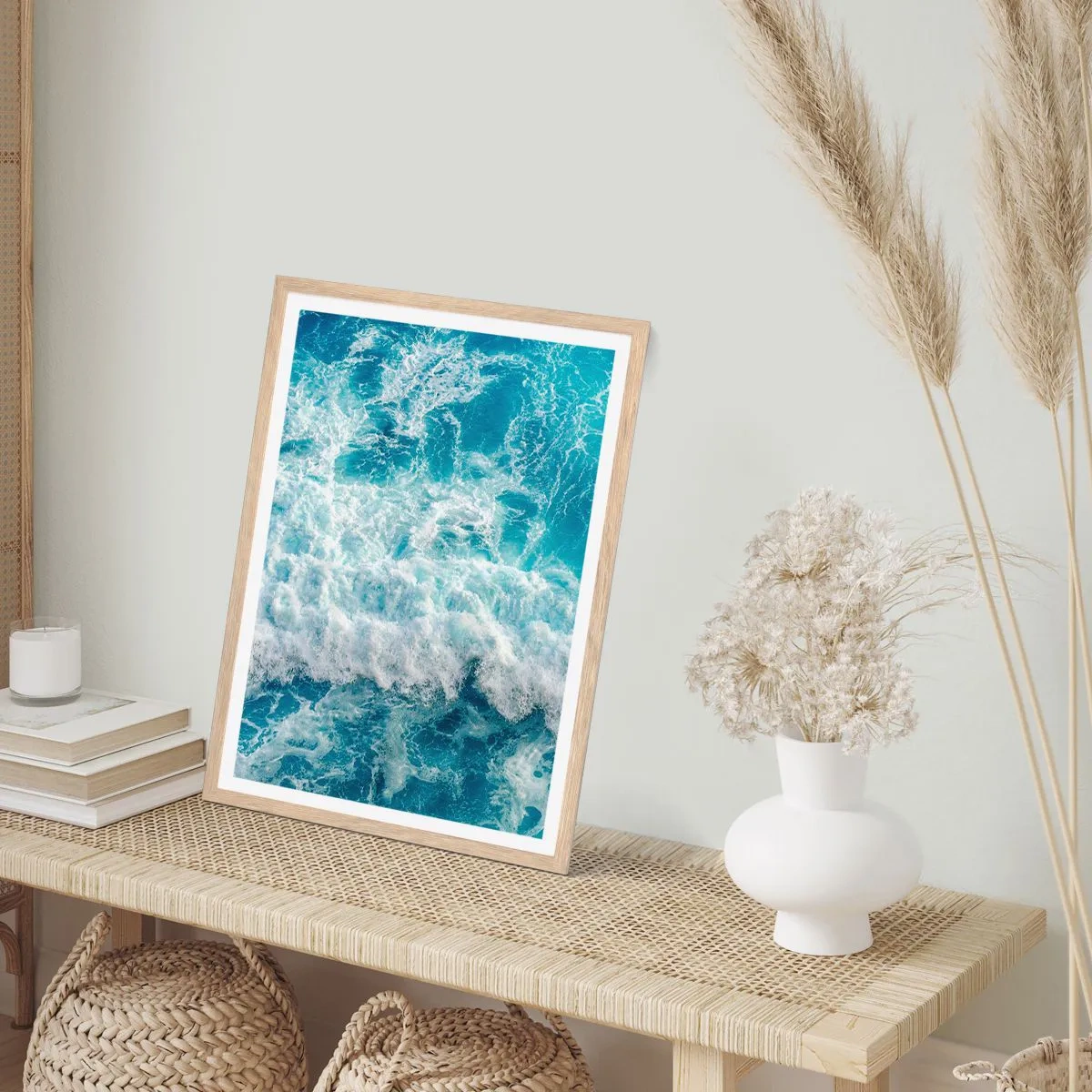 Plagát v ráme zo svetlého duba - Radostne a skákavo - 61x91 cm