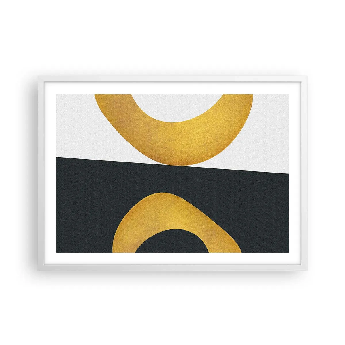 Plagát v bielom ráme - Po prvé: zlato - 70x50 cm