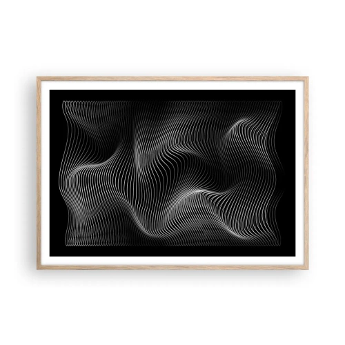 Plagát v ráme zo svetlého duba - Tanec svetla v priestore - 100x70 cm