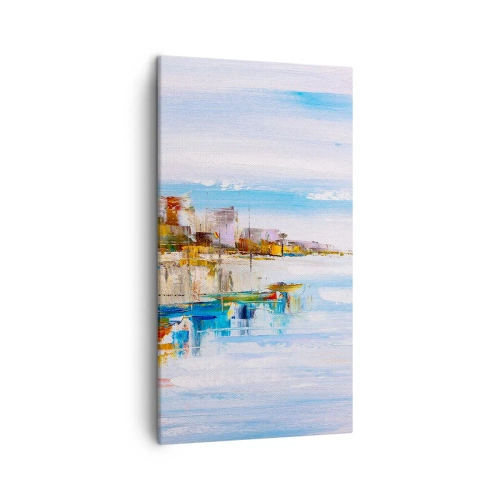 Obraz na plátne - Viacfarebný mestský prístav - 45x80 cm
