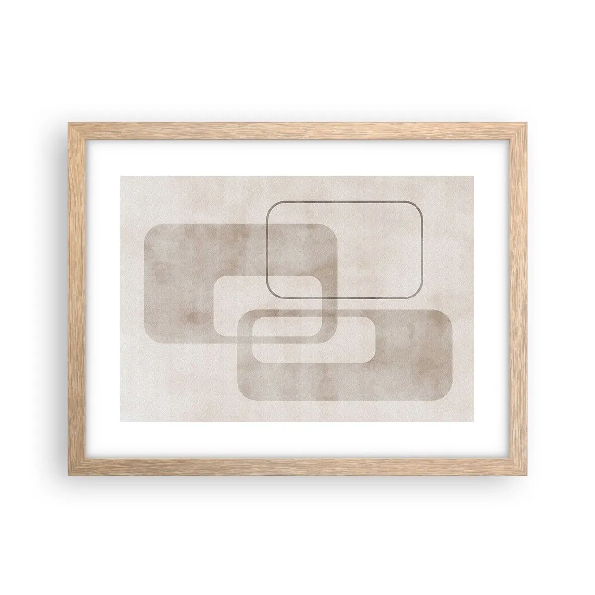 Plagát v ráme zo svetlého duba - Geometrická fúga - 40x30 cm