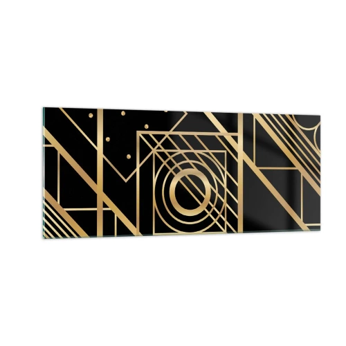 Obraz na skle - Zlatá geometria - 100x40 cm