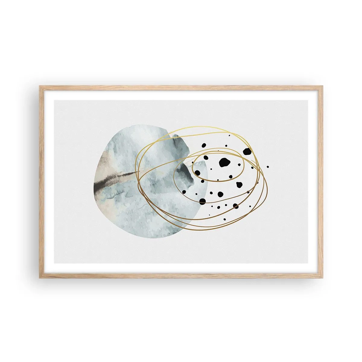 Plagát v ráme zo svetlého duba - V objatí priestoru - 91x61 cm