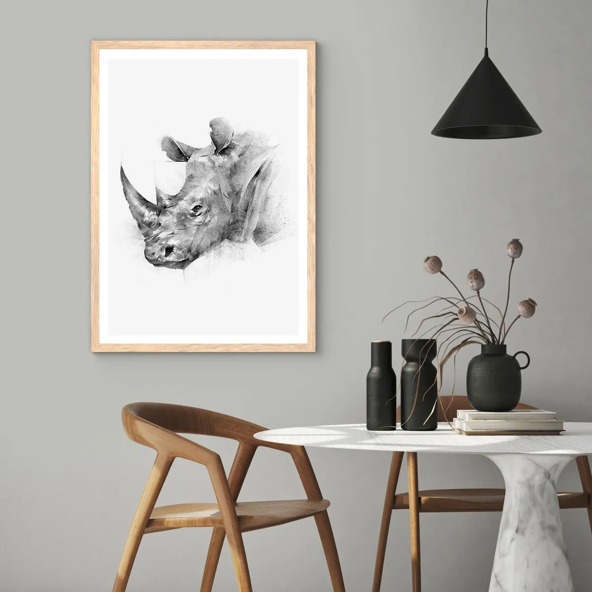 Plagát v ráme zo svetlého duba - Africký portrét - 50x70 cm