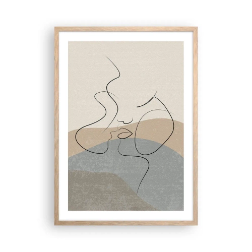 Plagát v ráme zo svetlého duba - Ako ťah štetcom - 50x70 cm