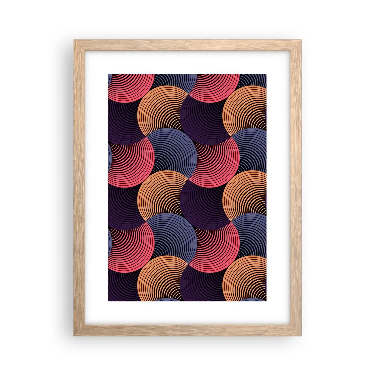 Plagát v ráme zo svetlého duba - V kruhovom rytme - 30x40 cm