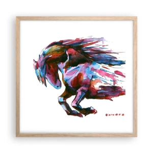 Plagát v ráme zo svetlého duba - Nadšenie - 50x50 cm