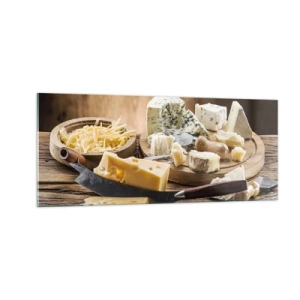 Obraz na skle - Usmej sa na syr - 100x40 cm