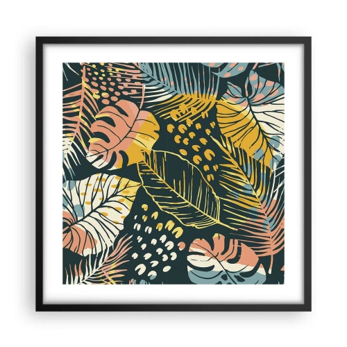 Plagát v čiernom ráme - Listová fantázia - 50x50 cm
