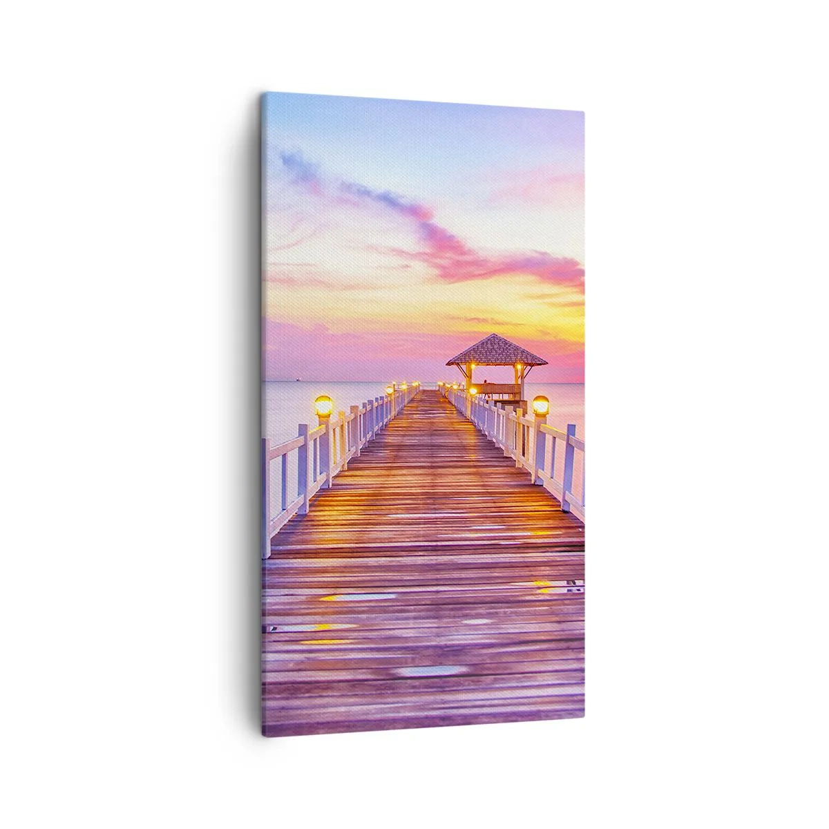 Obraz na plátne - Ľaliovo-zlaté ticho večera - 45x80 cm