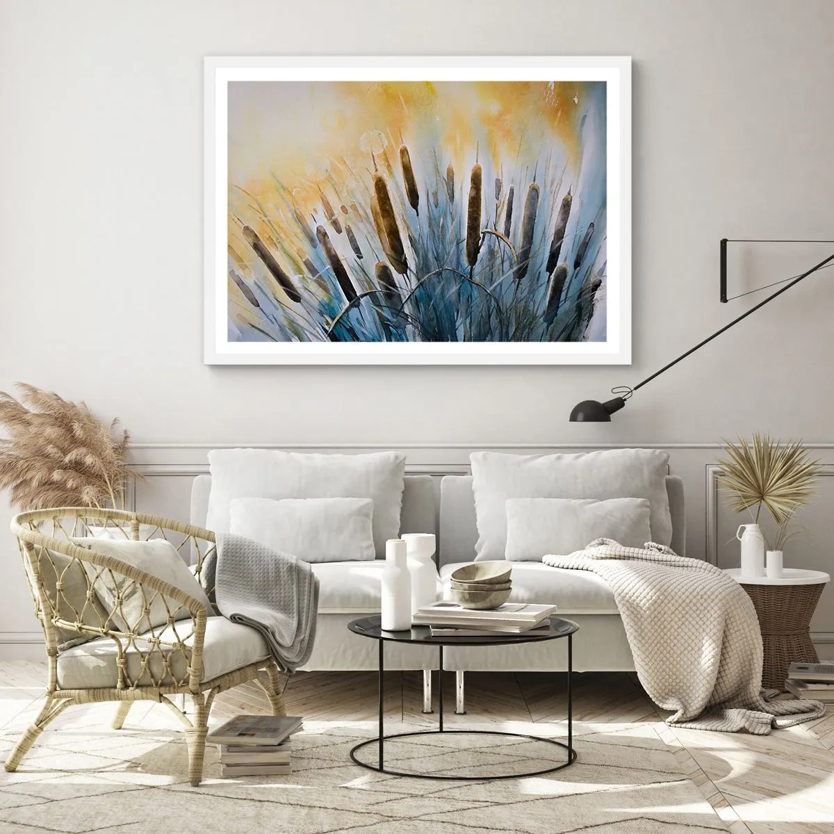 Plagát v bielom ráme - Chlad vody, žiara slnka - 40x30 cm