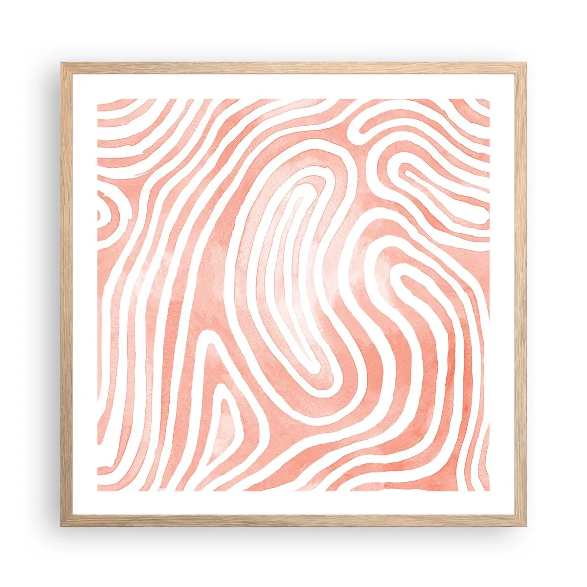 Plagát v ráme zo svetlého duba - V koralovom labyrinte - 60x60 cm