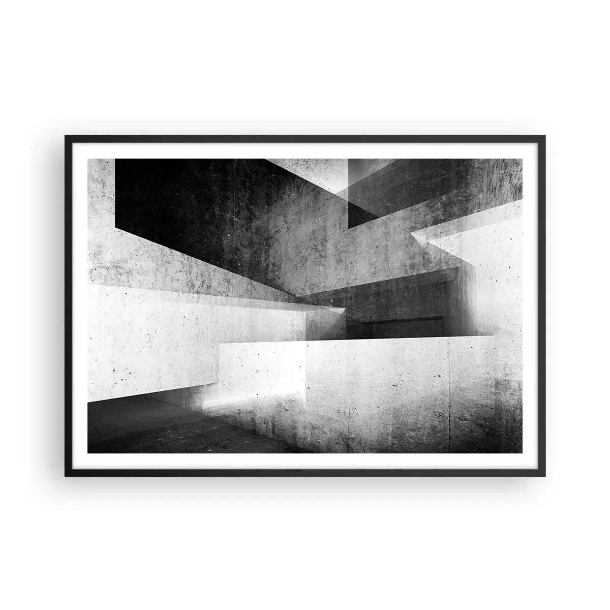 Plagát v čiernom ráme - Štruktúra priestoru - 100x70 cm