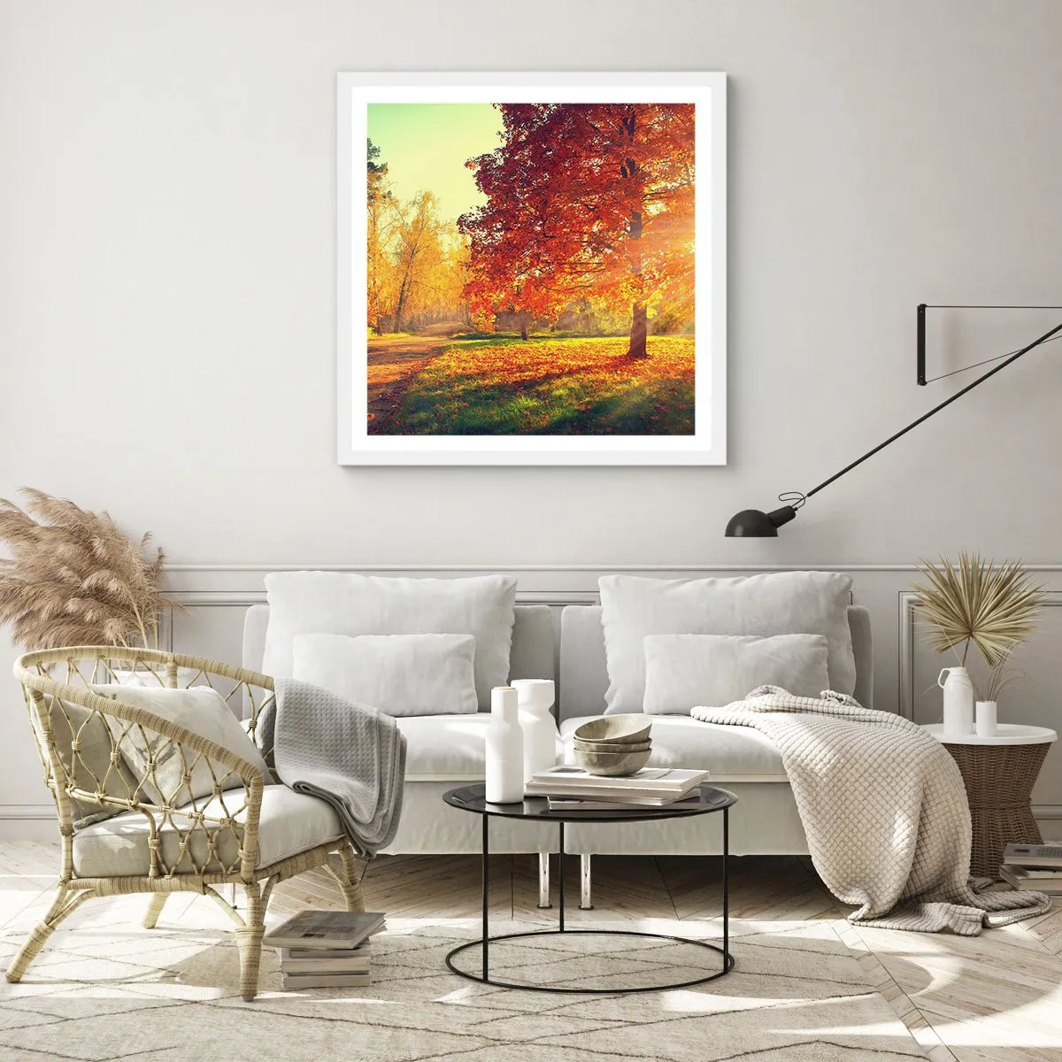 Plagát v bielom ráme - Červené je krásne - 50x50 cm