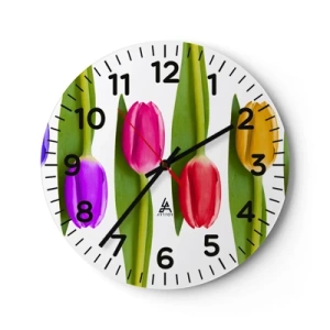 Nástenné hodiny - Dúhová kompozícia - 30x30 cm