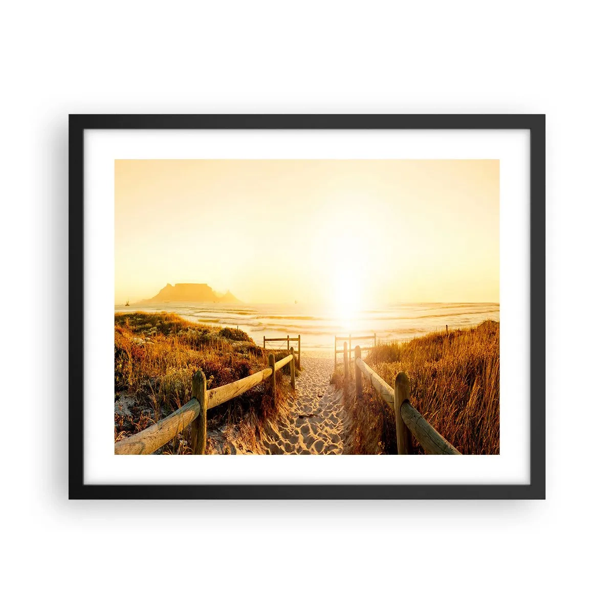 Plagát v čiernom ráme - Dunami smerom k slnku - 50x40 cm
