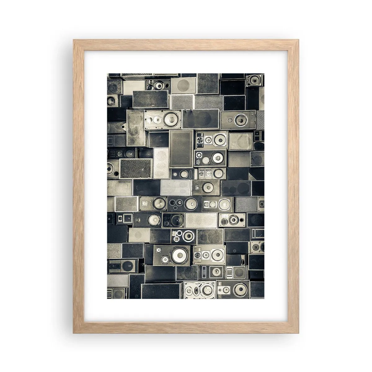 Plagát v ráme zo svetlého duba - A všetko je v pohode - 30x40 cm
