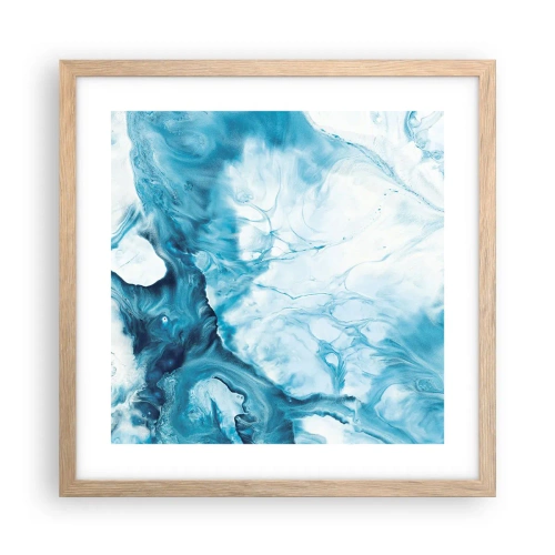 Plagát v ráme zo svetlého duba - Modrý koncert - 40x40 cm