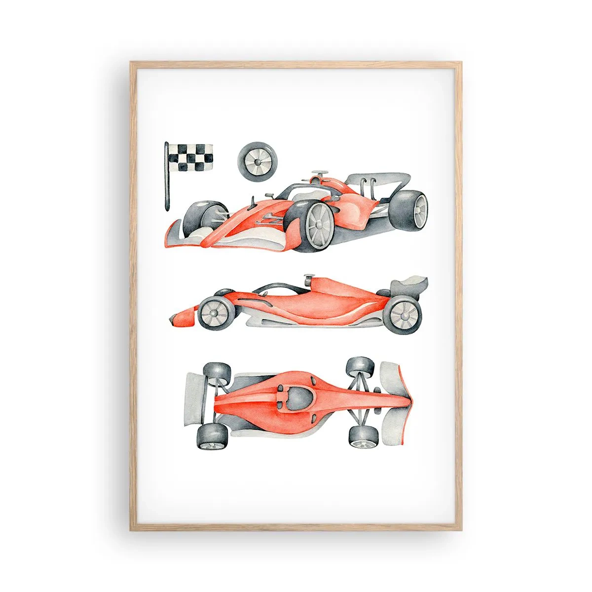 Plagát v ráme zo svetlého duba - Dobehnúť sen - 70x100 cm