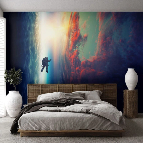 Samolepiaca Fototapeta Deluxe Sticker - Tvárou v tvár vesmíru - Abstrakcia, Astronaut, Kozmos - 200x140 cm