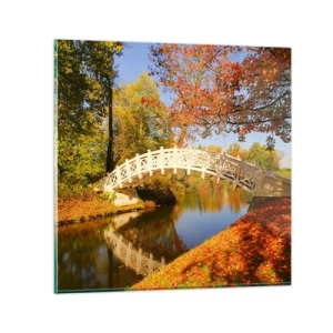 Obraz na skle - Na bielom mostíku vzdychov - 30x30 cm