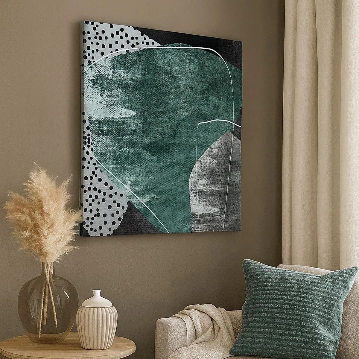 Obraz na plátne - Farebná abstrakcia so zlatou vločkou - 30x30 cm