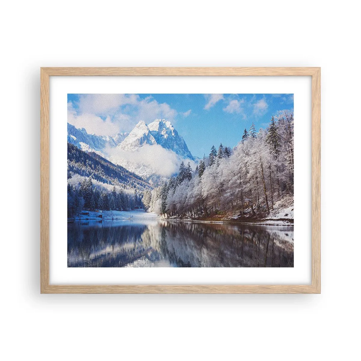 Plagát v ráme zo svetlého duba - Snehová stráž - 50x40 cm