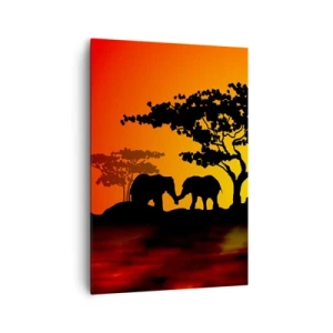 Obraz na plátne - Stretnutie na savane - 70x100 cm