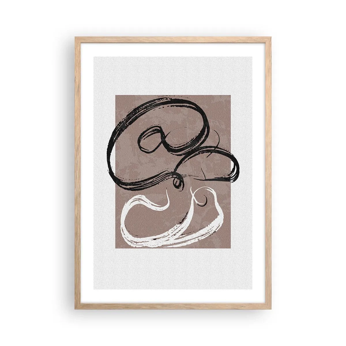 Plagát v ráme zo svetlého duba - Kompozícia – hľadanie úplnosti - 50x70 cm
