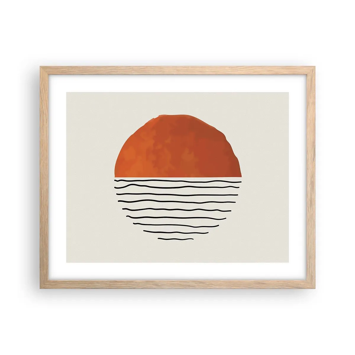Plagát v ráme zo svetlého duba - V japonskej atmosfére - 50x40 cm