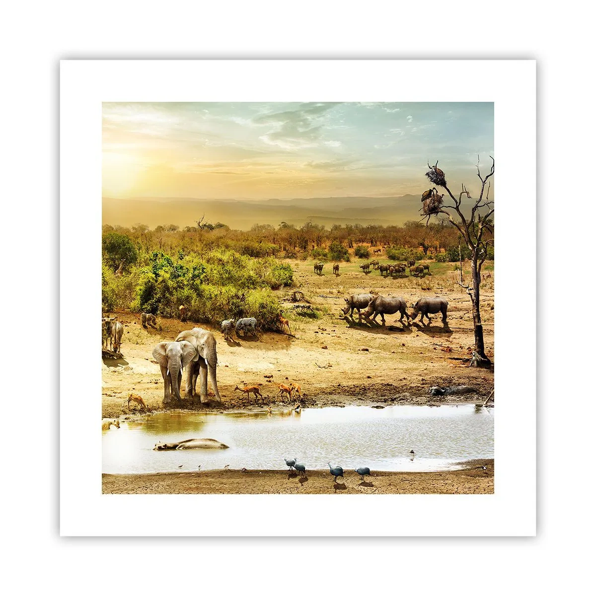 Plagát - „Z raja opäť pramenila rieka…“ - 40x40 cm