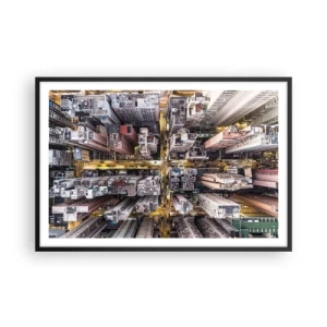 Plagát v čiernom ráme - Pozdrav z Hongkongu - 91x61 cm