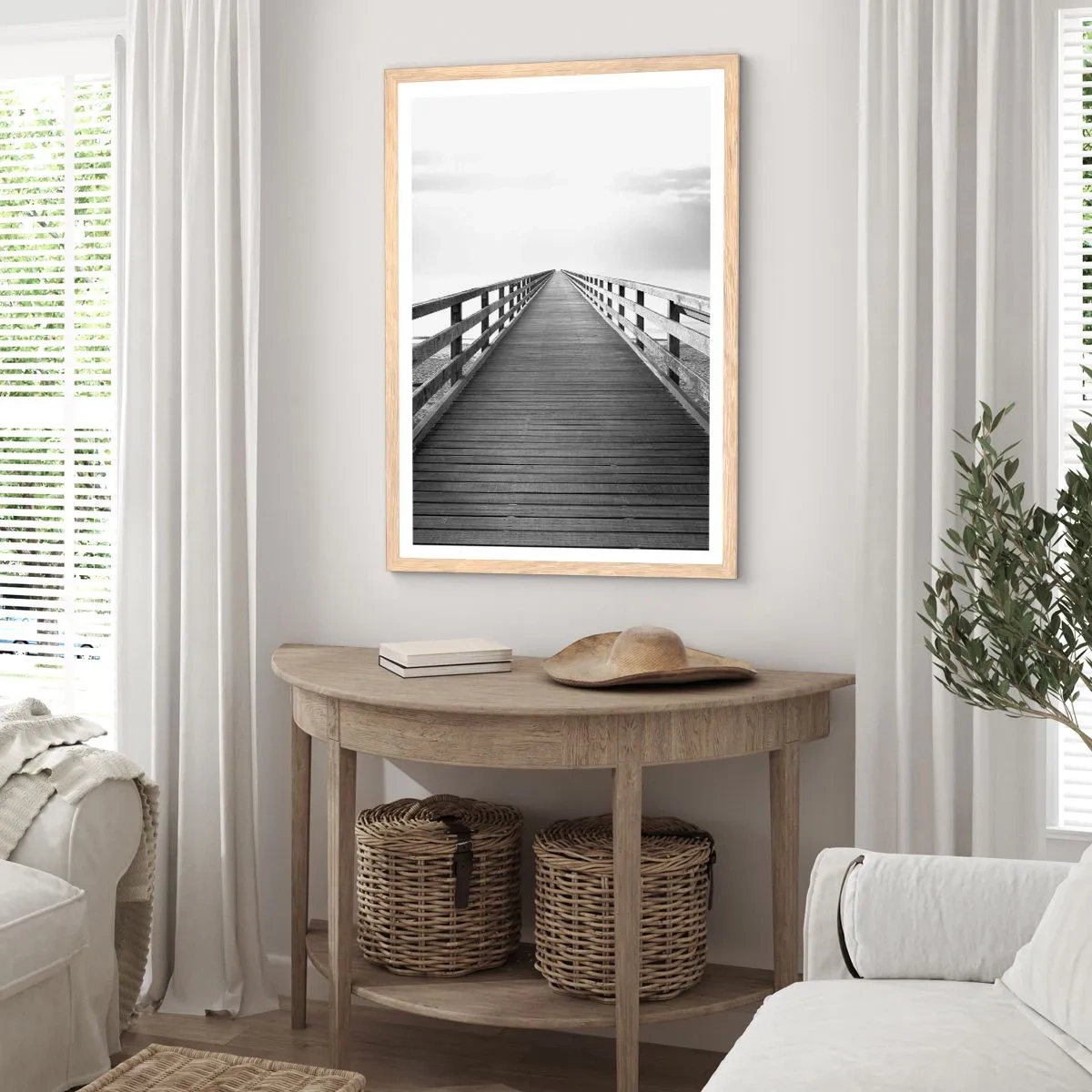 Plagát v ráme zo svetlého duba - Do diaľky… - 61x91 cm