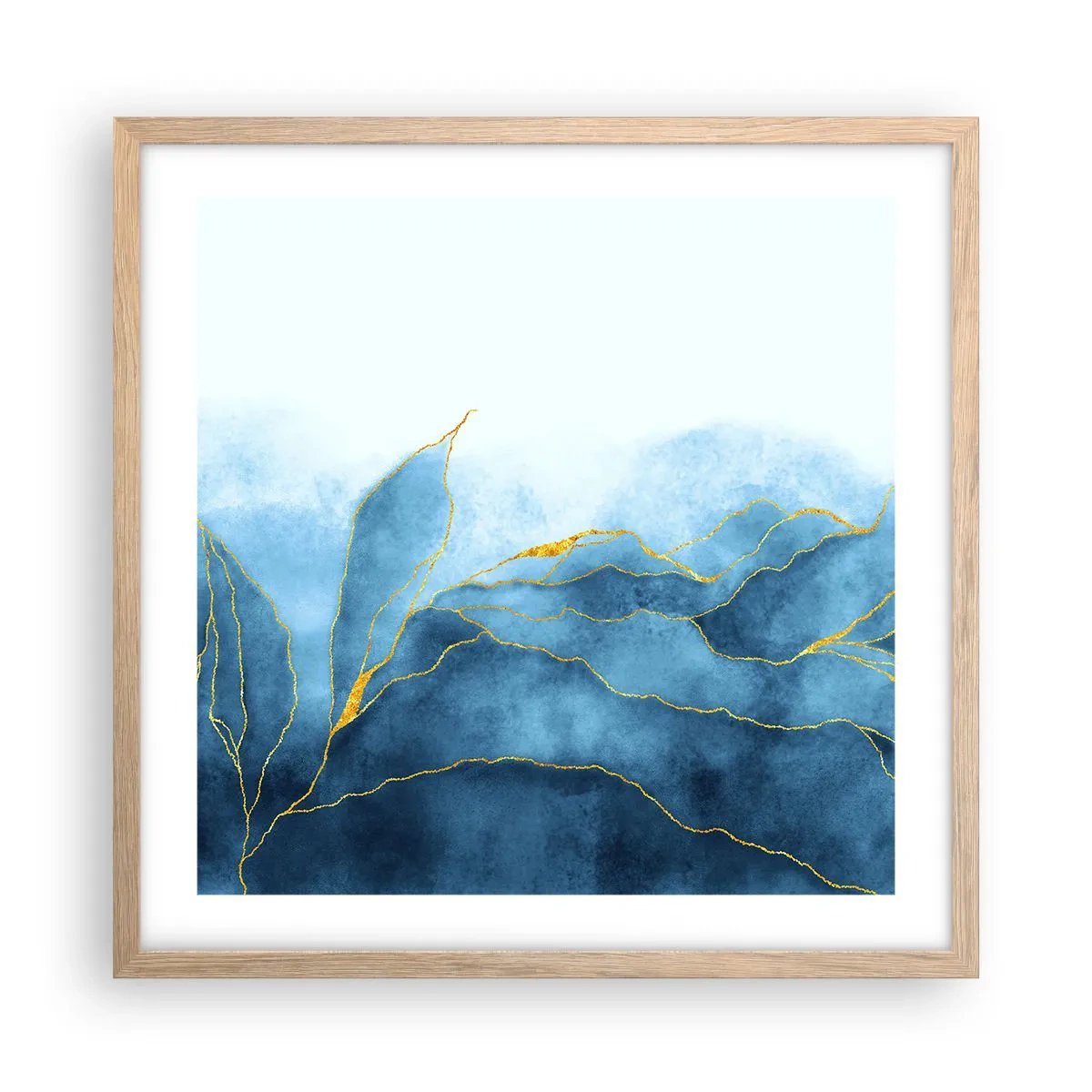 Plagát v ráme zo svetlého duba - Blankyt v zlate - 50x50 cm
