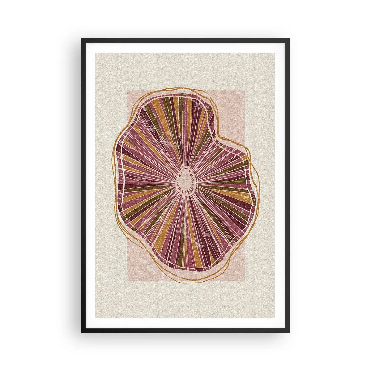 Plagát v čiernom ráme - Radiálna abstrakcia - 70x100 cm