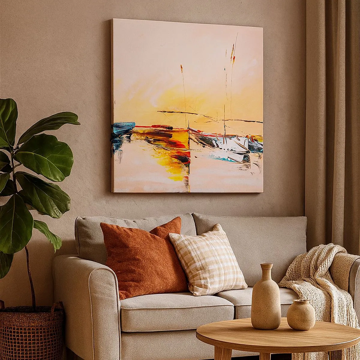 Obraz na plátne - Večer v prístave - 30x30 cm