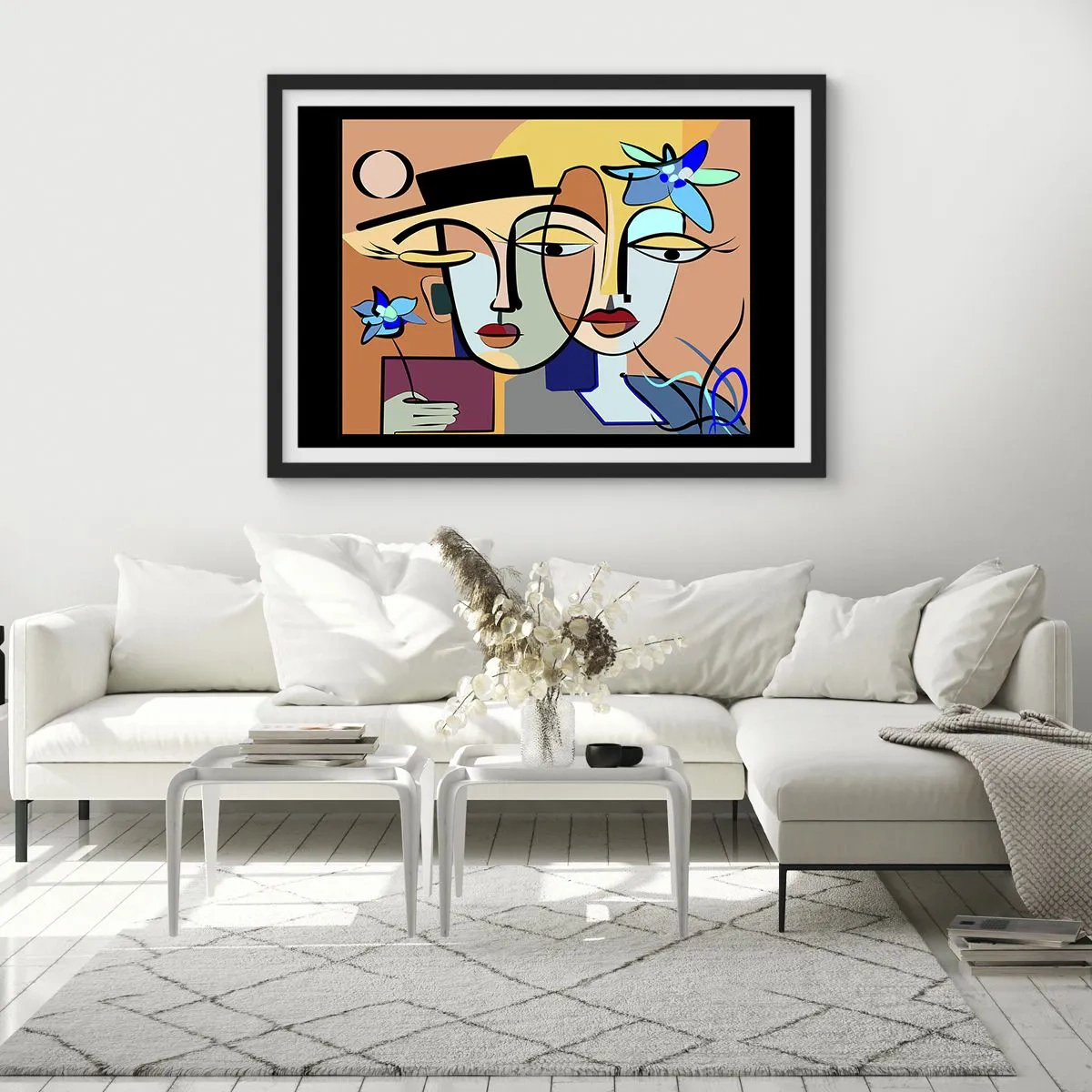 Plagát v čiernom ráme - Picassovo randez vous - 70x50 cm