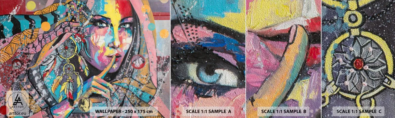 Vzorka fototapety Premium Sand - Mlč, než pochopíš - Žena, Portrét ženy, Boho - 100x30 cm