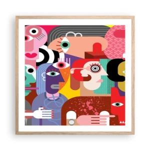 Plagát v ráme zo svetlého duba - My od pána Picassa - 60x60 cm