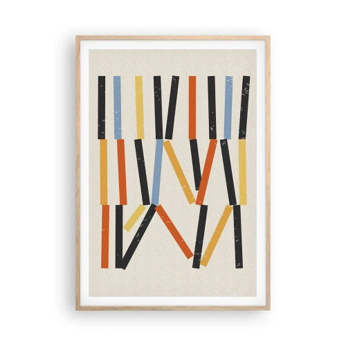 Plagát v ráme zo svetlého duba - Kompozícia na úrovni - 70x100 cm