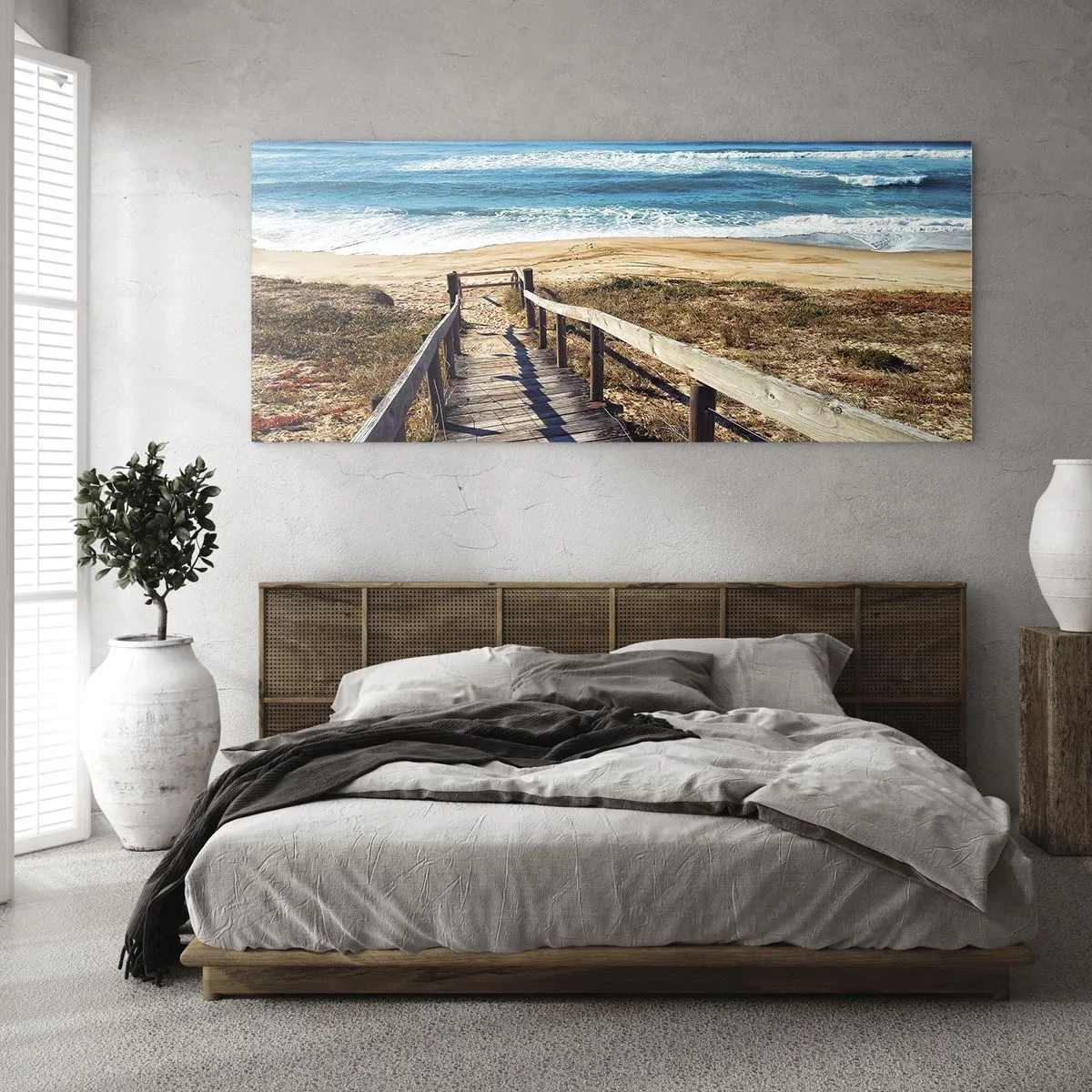 Obraz na skle - Bež! - 90x30 cm