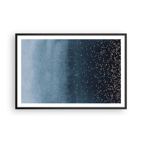Plagát v čiernom ráme - Kompozícia – modrej fázy - 91x61 cm