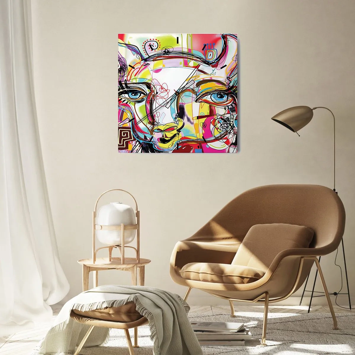 Nástenné hodiny - Bohatstvo mačacej krásy - 40x40 cm