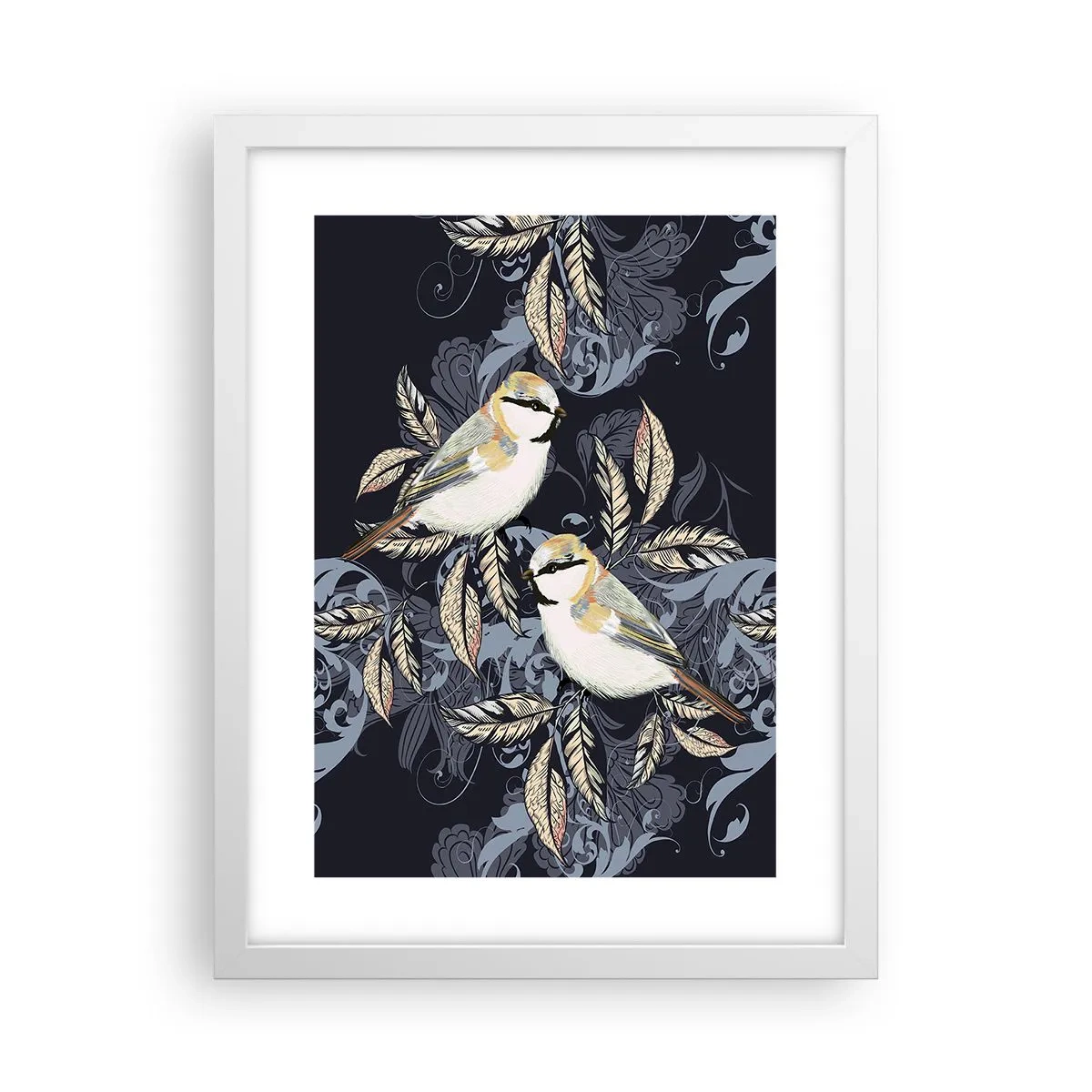 Plagát v bielom ráme - Žltomodrá pieseň - 30x40 cm