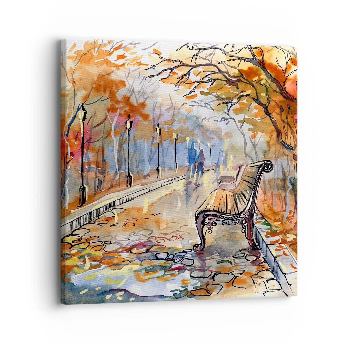Obraz na plátne - Spoločne putovať jeseňou - 30x30 cm
