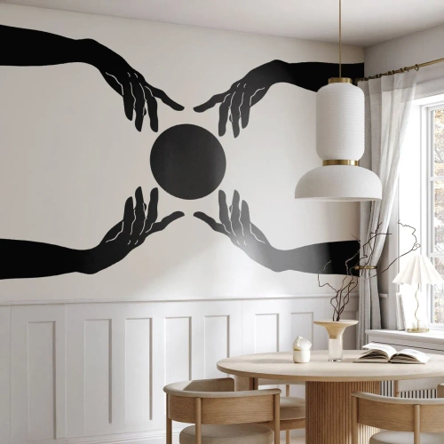 Fototapeta Premium Canvas - Tajné znamenie - Ruky, Lopta, Ruky - 100x70 cm